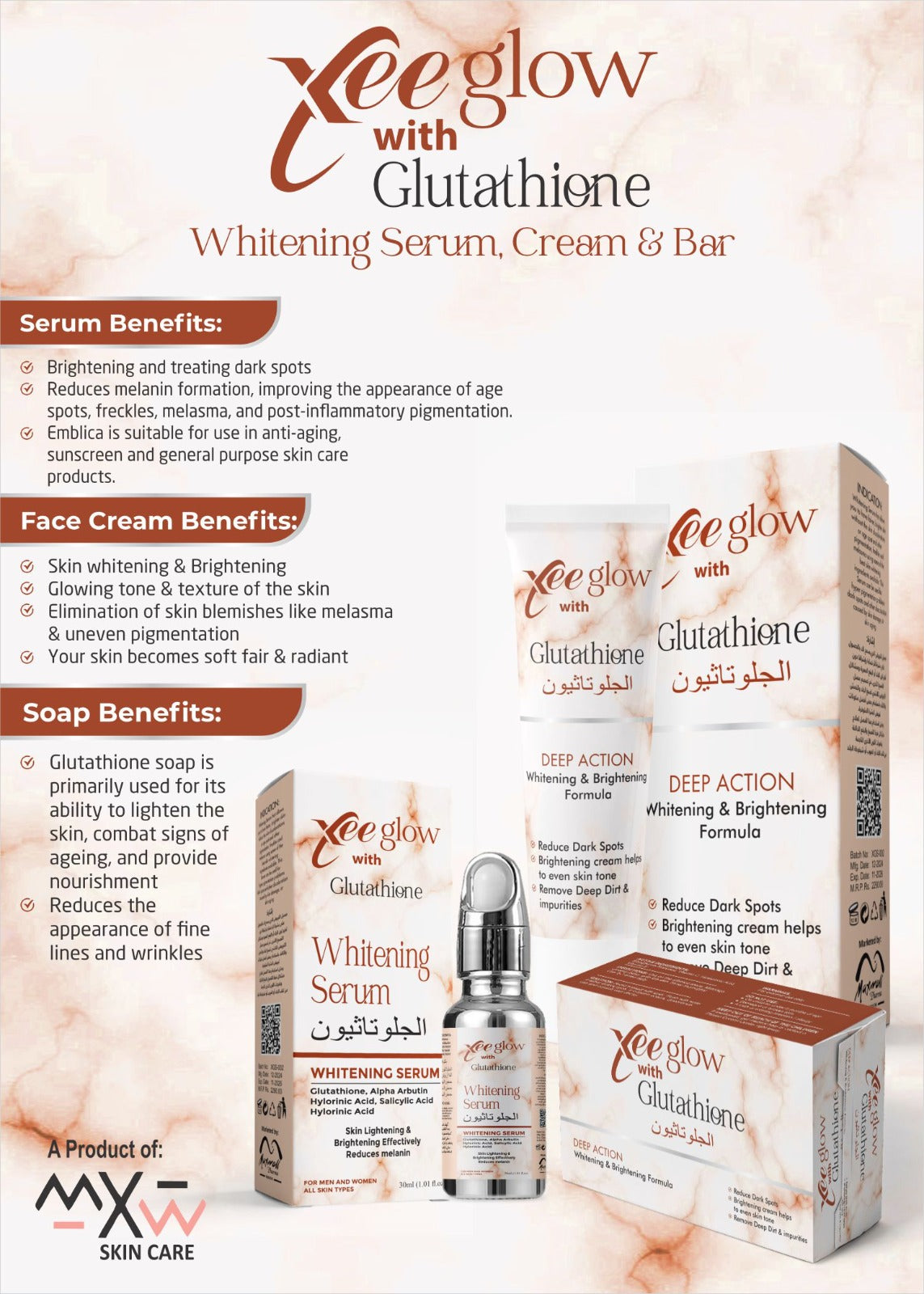 Xee Glow Whitening Serum with Glutathione – by Maxwell Skin Care